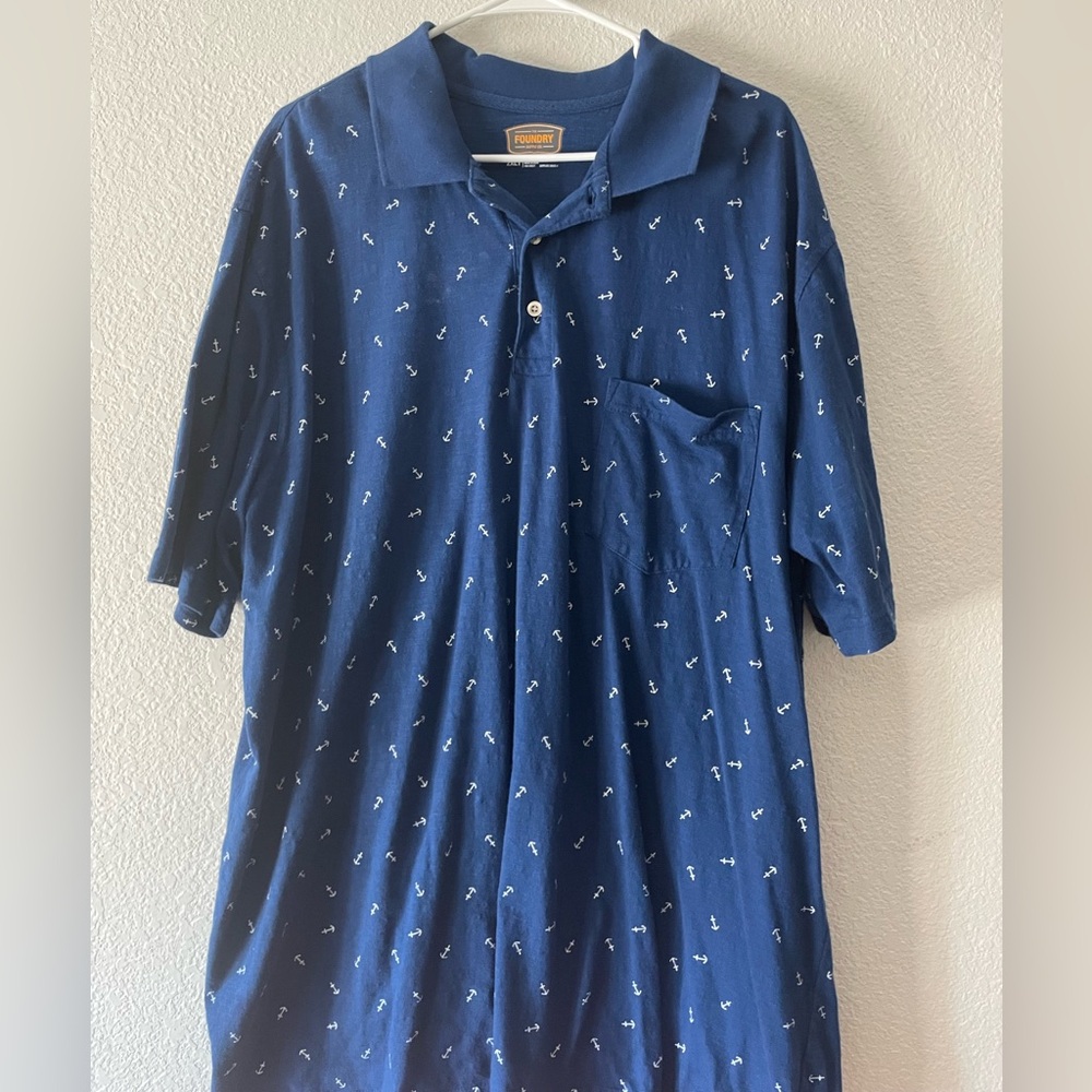 Foundry Navy Anchor Polo